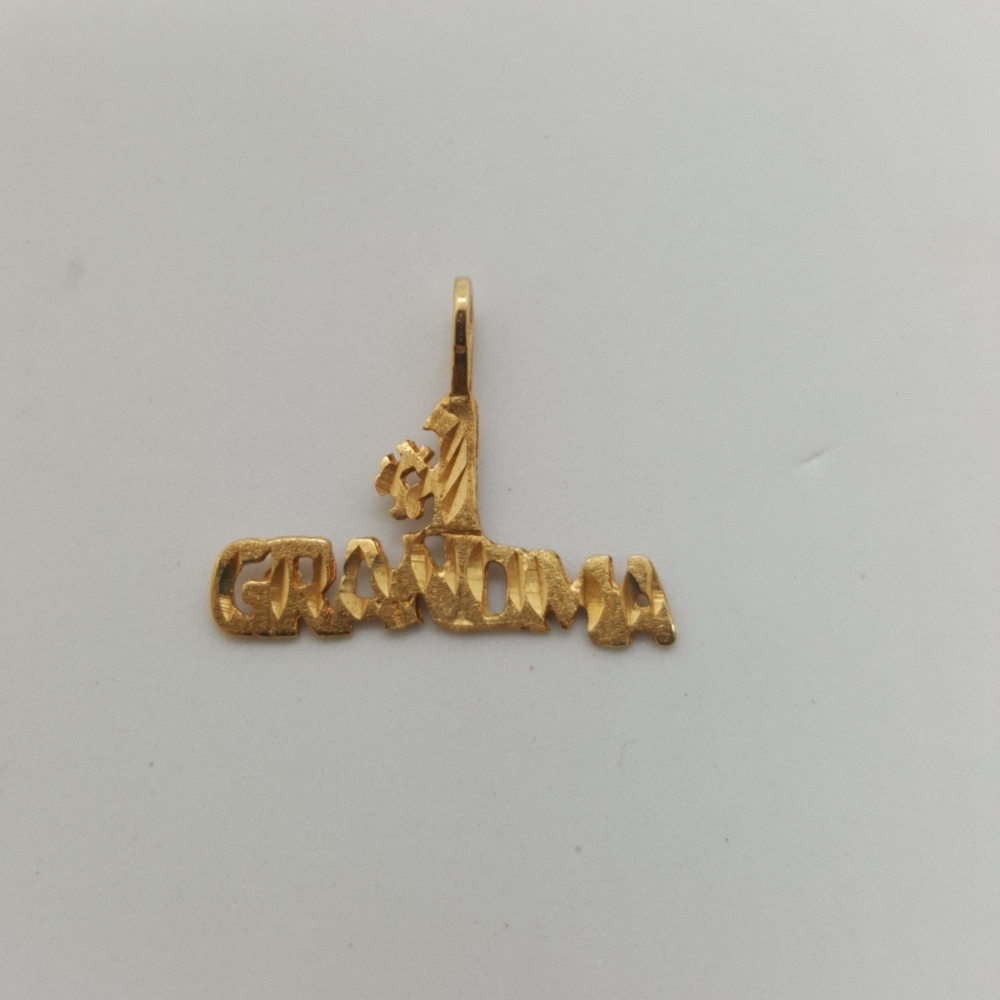 14k Yellow Gold Solid Grandmother #1 Grandma Charm